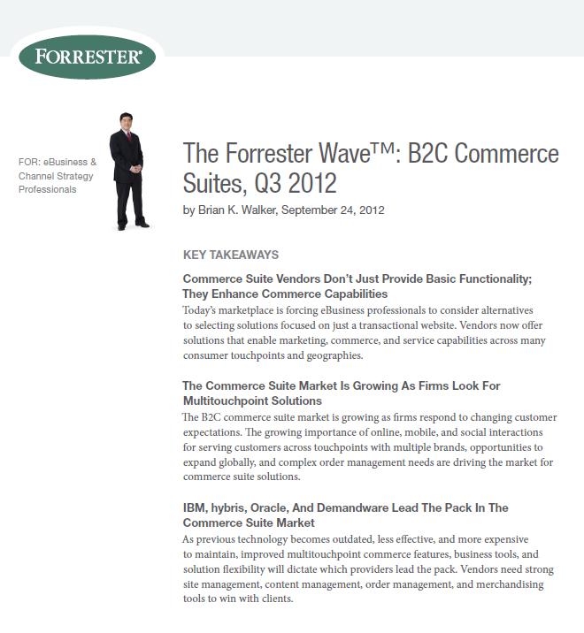 Forrester Wave B2C Commerce Solutions