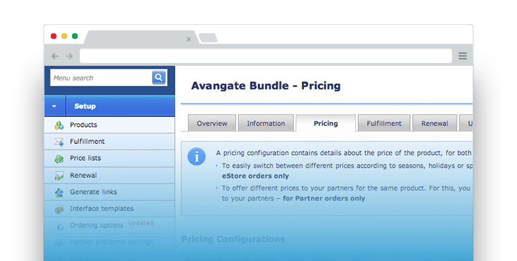 Deploy complex pricing schemes simply with the most advanced product catalog available